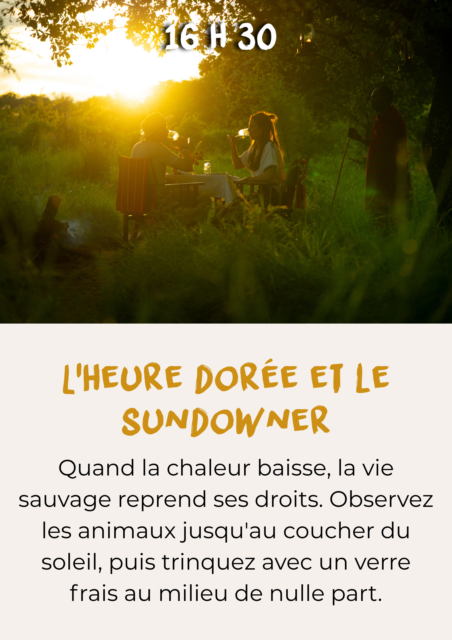 Safari en 4x4 à l'heure dorée suivi d'un apéritif au coucher du soleil